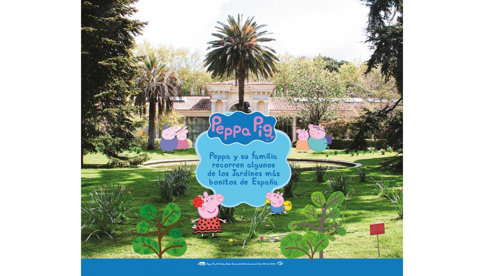 Peppa Pig y su familia recorren los jardines más bonitos de España