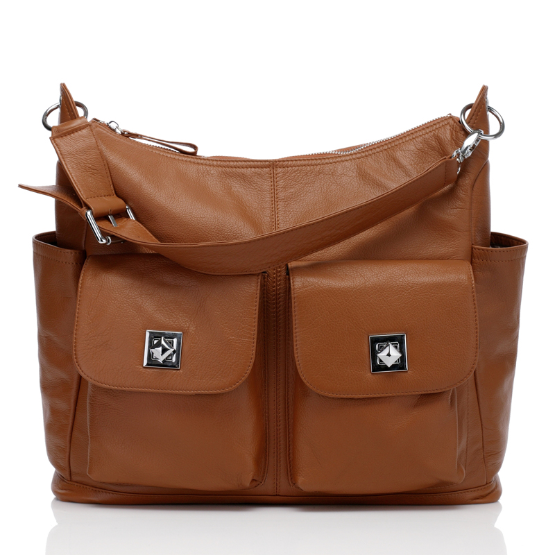 large capacity Baby Black Soft Italian Leather Diaper Bag Mummy Bag