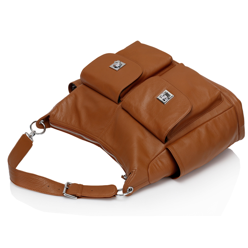 Brown Soft Italian Leather Diaper Bag Mummy Bag LH2169 diaper bag and