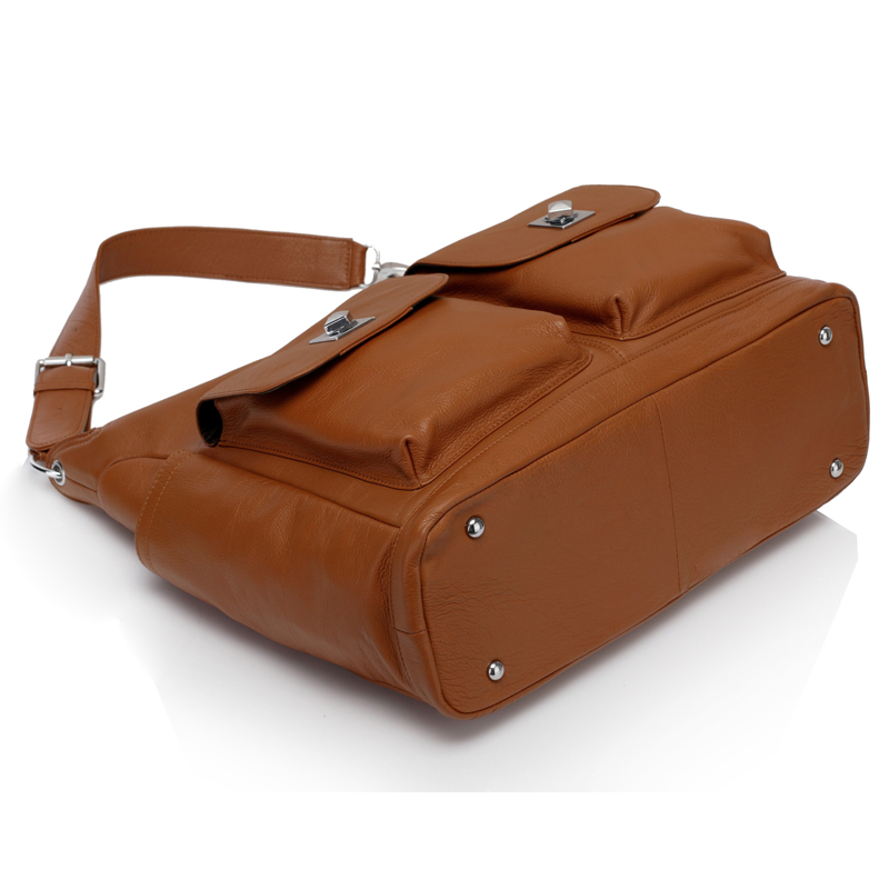 Brown Soft Italian Leather Diaper Bag Mummy Bag LH2169 diaper bag and