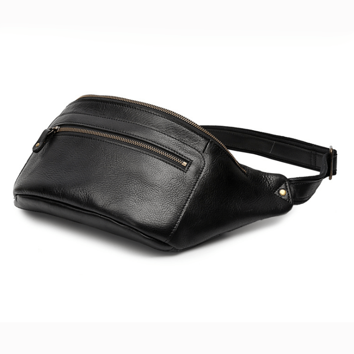 Mens Waist Bag Sling Bag Distress Leather LH3142_3 Colors