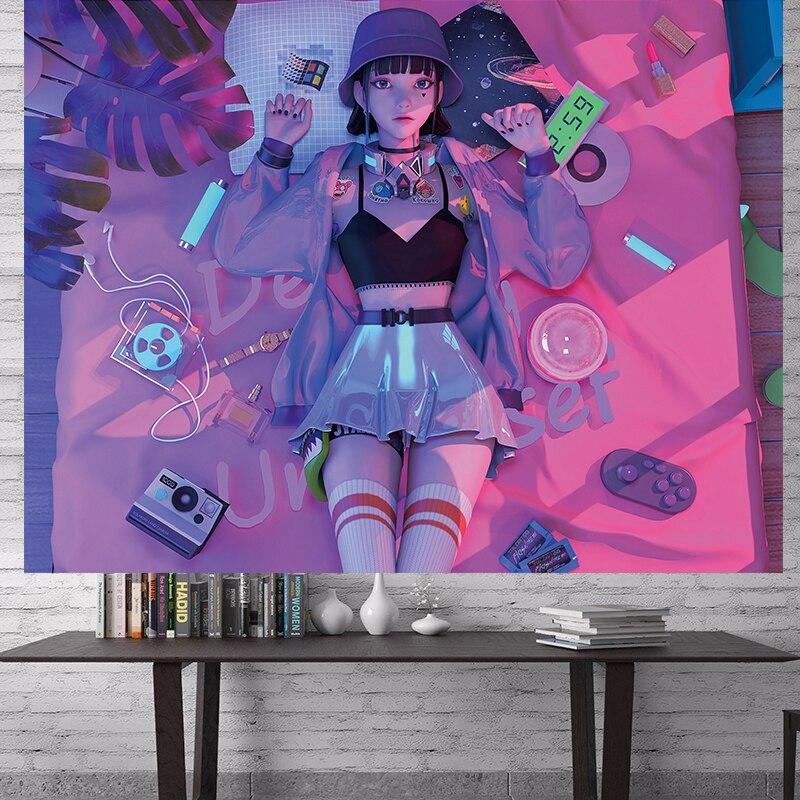 Buy Kawaii Home Decor Wall Hanging Tapestry Anime Girl Tapestry Wall