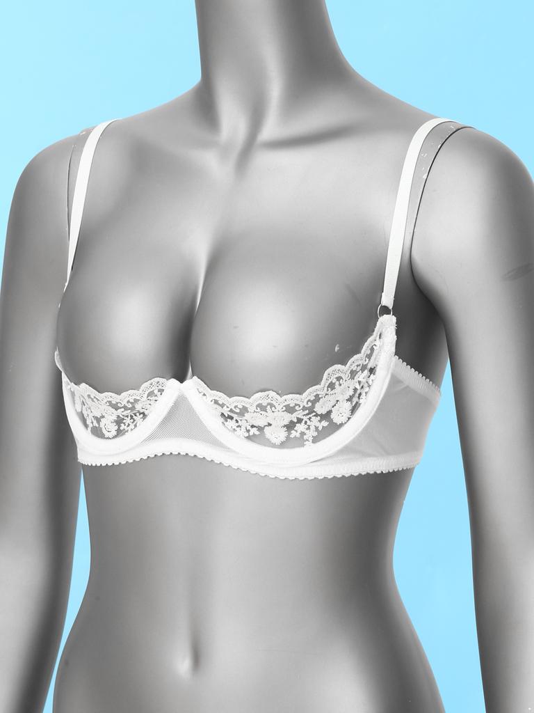 Buy Women Sexy Half Cup Bras Open Nipple Lingerie Bra Top Sheer Floral