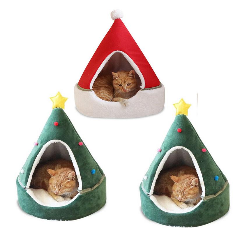 Buy Pet Cat Dog House Kennel Puppy Cave Sleeping Bed Christmas tree