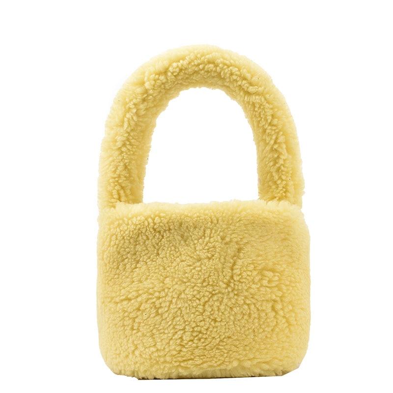 Cheap Faux Fur Cute Totes 2021 Winter New High Quality Soft Plush