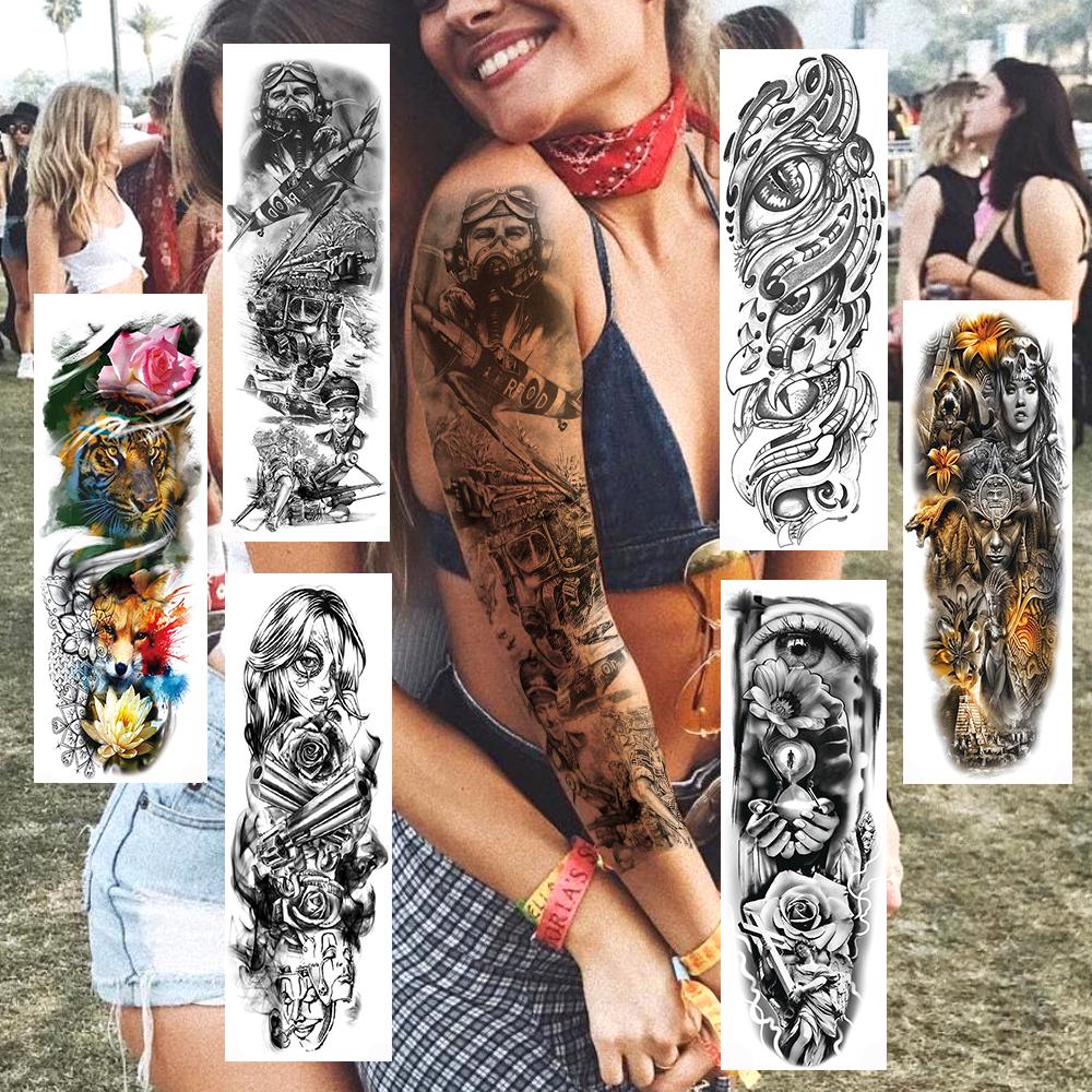 Buy Flash Wolf Warrior Tatoos Sleeve For Women Men Realistic Fake Temporary Tattoos Full Arm Skull Decal At Affordable Prices — Free Shipping, Real Reviews With Photos — Joom 1000_x_1000_jpg