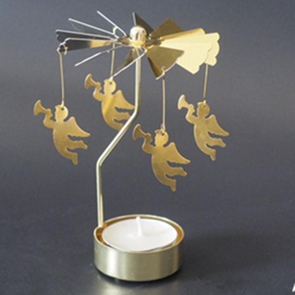 Buy Hot Spinning Rotary Metal Carousel Tea Light Candle Holder Stand