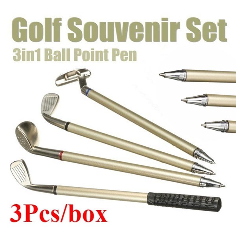 Buy 3Pcs Golfers Aluminum Alloy Golf Club Ball Ballpoint Golf Pen Set