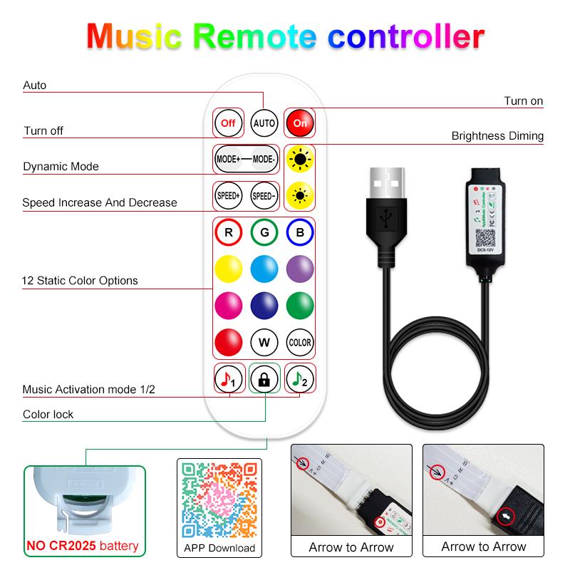 Buy Bluetooth Led Lights Strips 5050 5V 530M USB Led Tape Ribbon