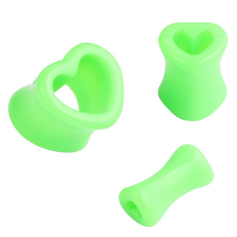 Buy 1 Pairs Heart Silicone Tunnels Double Flared Ear Plug Stretching
