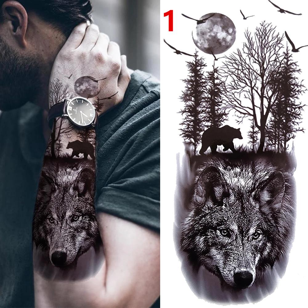 1Pc Black Forest Tattoo Sticker Per Uomini Donne Bambini Tiger Wolf Death Skull Tatuaggio Temporaneo Falso Henna Scheletro Re Animale Tatoo Acquista In Modo Economico — Spedizione Gratuita, Recensioni Reali Con Foto — 1000_x_1000_jpg
