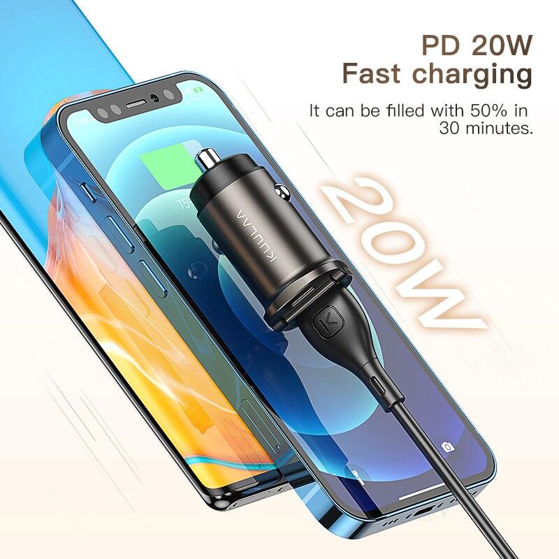 Buy KUULAA Mini 20W Car Charger Type C Fast USB Charger for iPhone 11