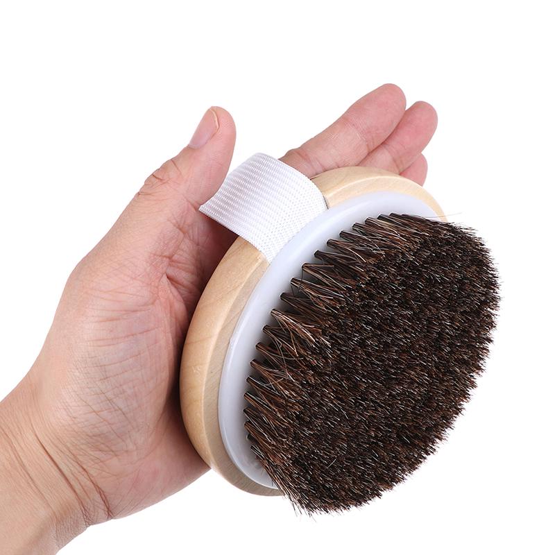 Buy 1X Wood Natural Horse Hair Bath Body Brush Cellulite Shower Dry