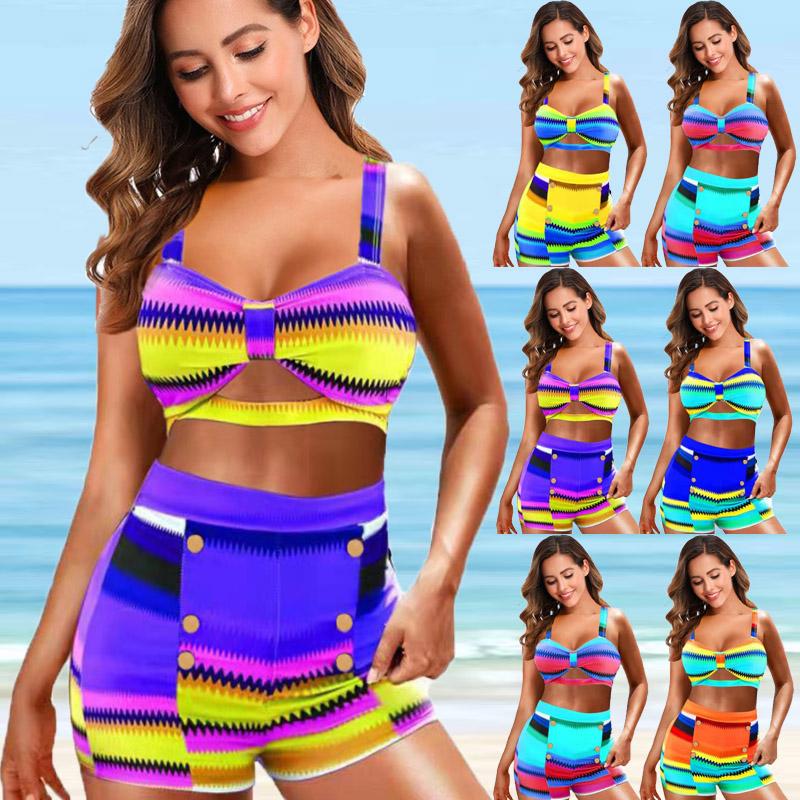 Cheap Women's Double Shoulder Strap Bikini Suit Swimsuit Top Tankini Swimsuit Joom