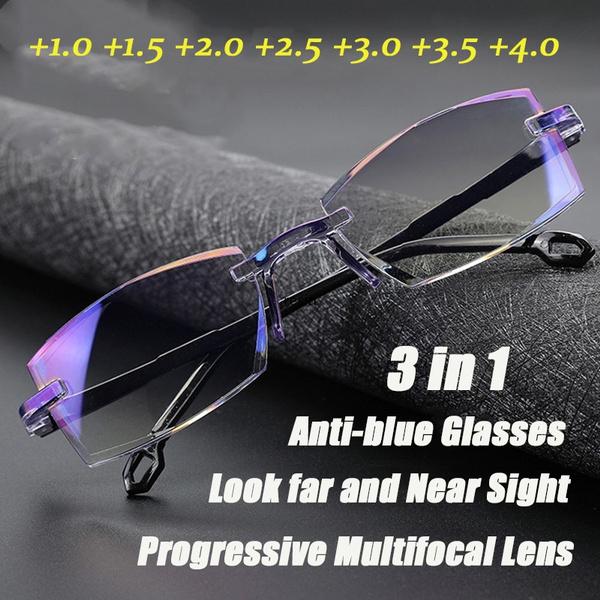 Cheap Ultralight Rimless Reading Glasses Diamondcut Progressive