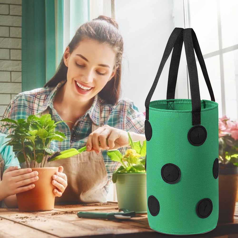 Buy Felt Grow Bags Display Pockets DIY Hanging Strawberry Plant Bag