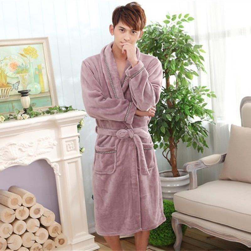 Buy Men Women Winter Terry Cloth Bath Robe Towel Bathrobe Nightgown