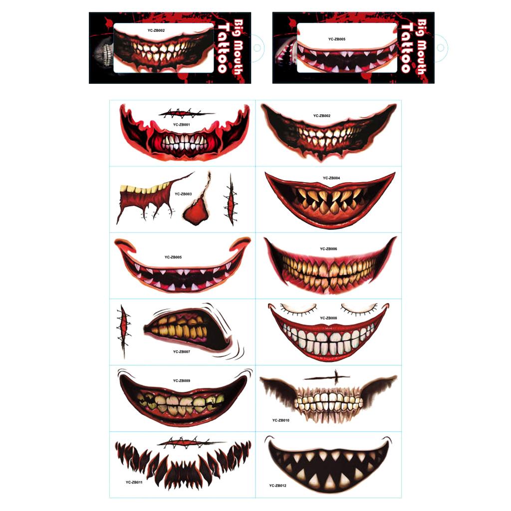 12Pcs Halloween Temporary Tattoos Clown Scary Mouth Tattoo Sticker For Party Props Horror Cosplay Costume Günstig Kaufen — Preis, Kostenloser Versand, Echte Bewertungen Mit Fotos — Joom 1024_x_1024_jpg
