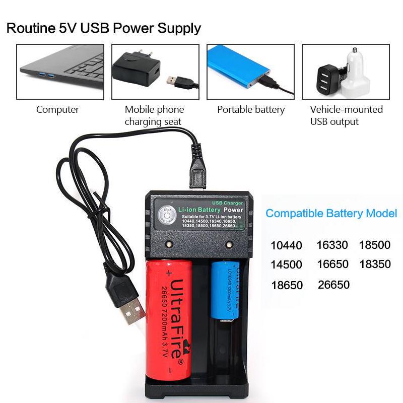 Buy 18650 2 Slots Battery Charger For Lithium Battery Cell Home