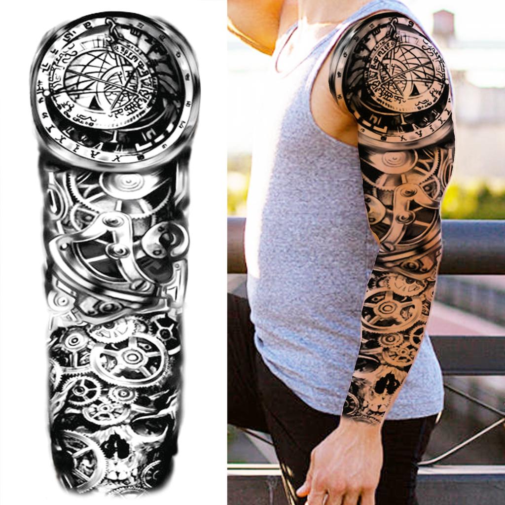 Buy 3D Compass Temporary Tattoos Sleeve For Men Women Adult Fake Worrior God Tattoo Sticker Black Body Art Drawing Tatoo Makeup Tool At Affordable Prices — Free Shipping, Real Reviews With Photos — 1024_x_1024_jpg