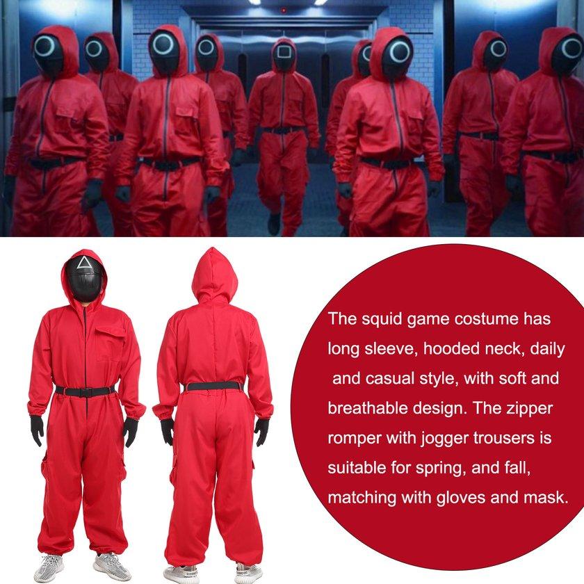 Buy Cozy Costume For Squid Game Jumpsuit With Hood And Mask Fashion