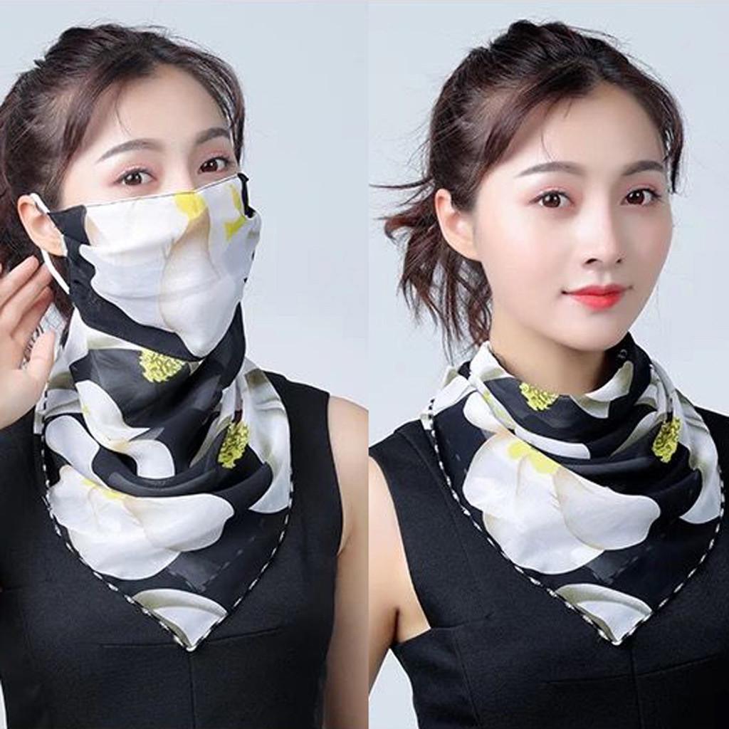 Buy Pendant Women Neck Scarf Masks Sun Protection Printed Scarf