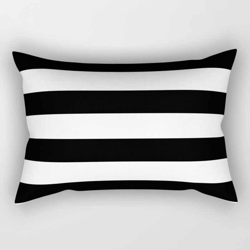 Brand Black White Geometry Double Pattern Pillow Case Rectangle Bedroom