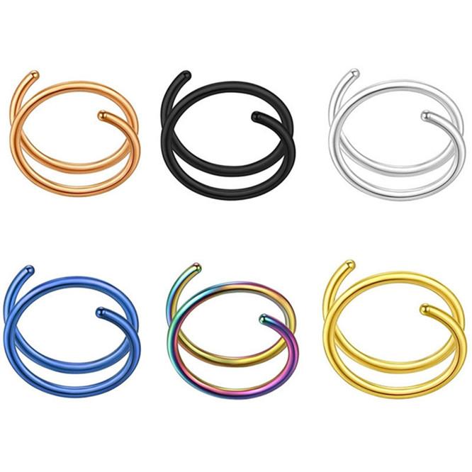 Cheap Double Nose Hoop Ring for Single Piercing Nose Hoop Twist Nose