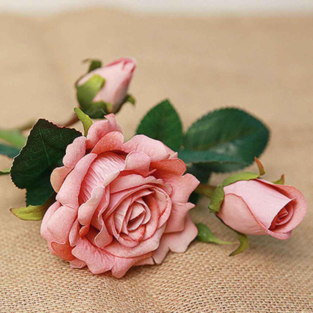 Cheap Rose Silk Cloth Artificial Flowers Simulation Reallook Wedding