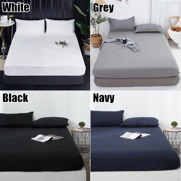 Cheap 99 Waterproof Bed Cover with Elastic Band Solid Fitted Sheet
