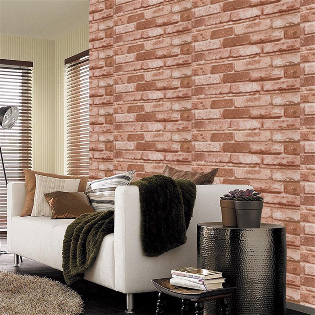 Buy 3D Wall Paper Brick Stone Rustic Effect Selfadhesive Wall Sticker Home Decor at affordable