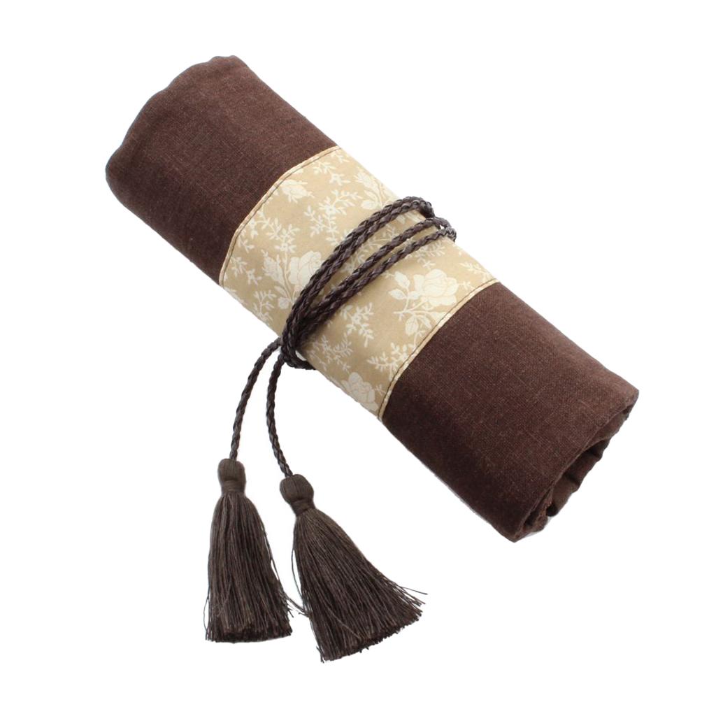 Buy National Style Pencil Case School Canvas Roll Pouch Brush Pen