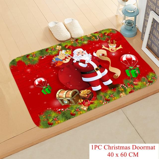 Cheap Christmas Doormat Kitchen Mat Santa Claus NonSlip Rug Christmas