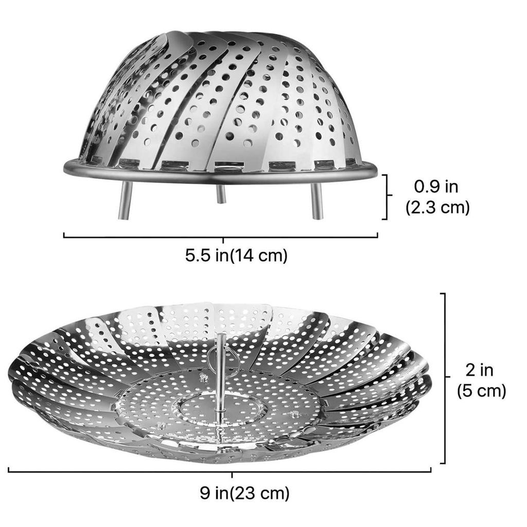 Cheap Folding Dish Steam Stainless Steel Food Basket Mesh Vegetable