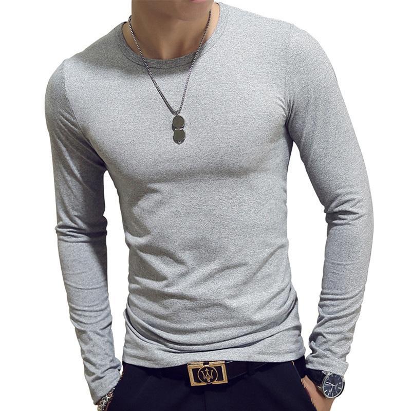 💰Koop Men's Clothing 7 Colors Men Casual Slim Fit Solid Color Long Sleeve O/V Neck Cotton T-Shirts Goedkoop Online Tegen De Lage Prijs Met Gratis Verzending Bij Joom Webshop — ⭐Reviews Van