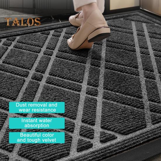 Entry Door Mat Dirt Trapper Modern Geometric Rectangle Antislip Rubber