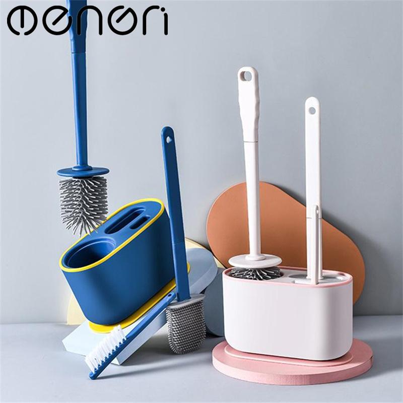 Buy MENGNI Long Handled Toilet Brushes with Holder Set WallMounted Toilet Brush Wc Silicone