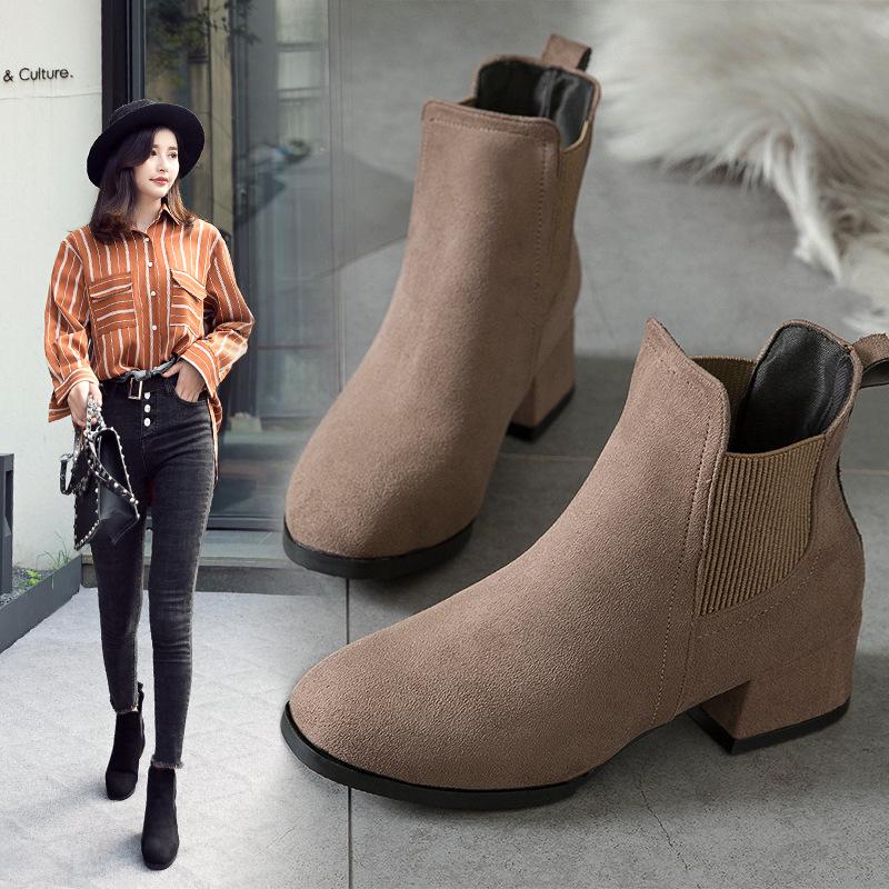 Cheap Booties Woman Autumn Winter New Chelsea Ankle Boots Fashion Suede