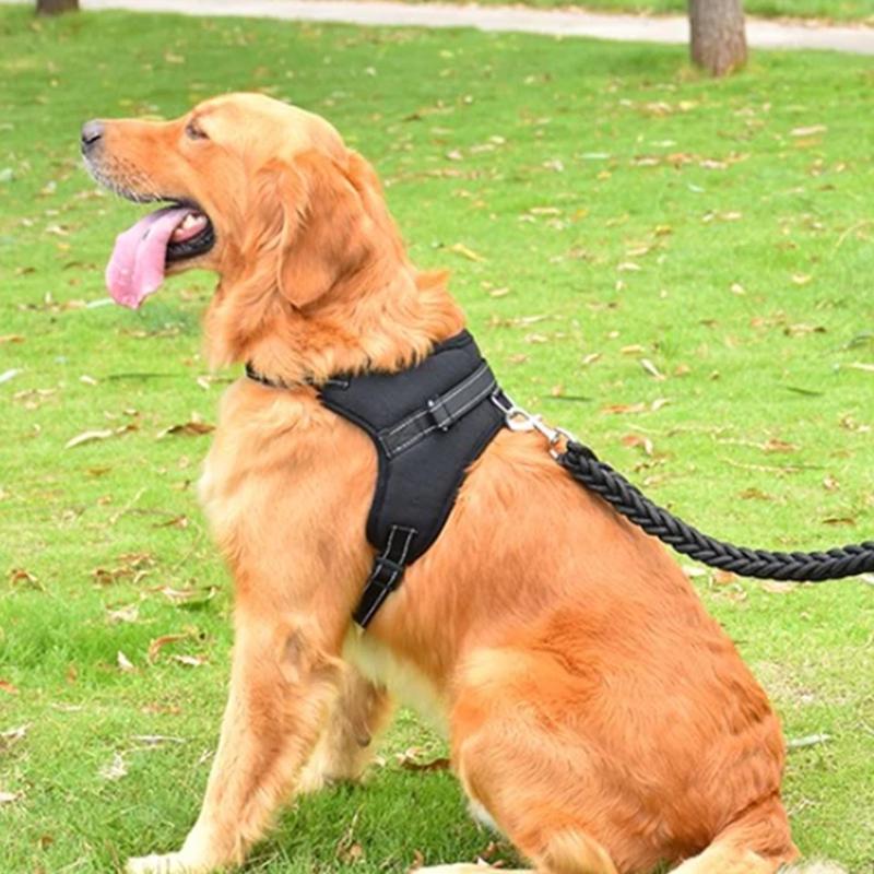 Buy Durable Dog Harness Reflective Adjustable Big Dog Harness Nylon Pet Walking Harness Vest