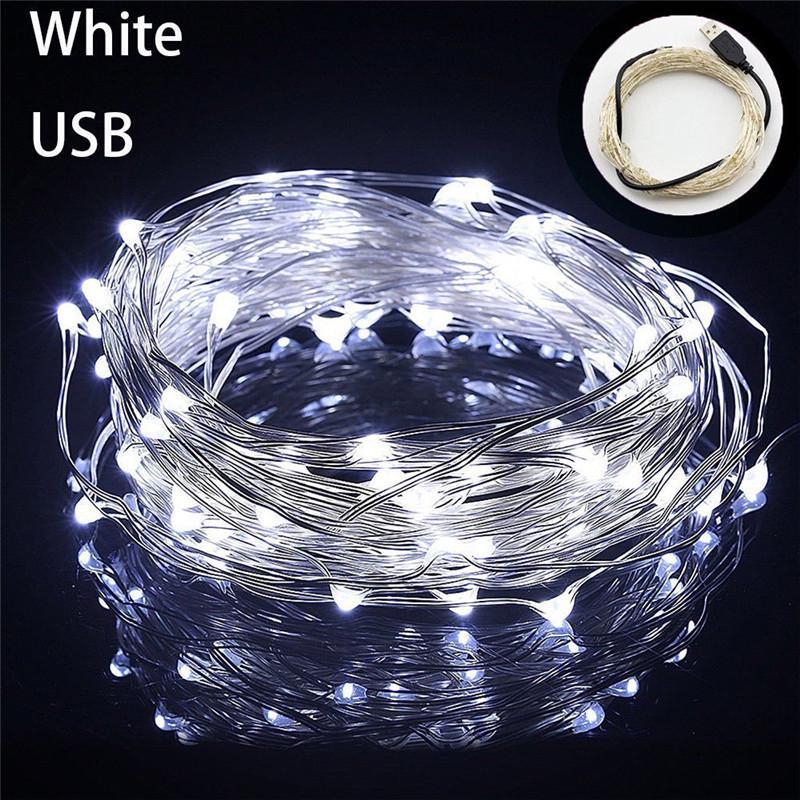 20M 200LEDS Waterproof Indoor Outdoor Usb Solar String Lights Copper