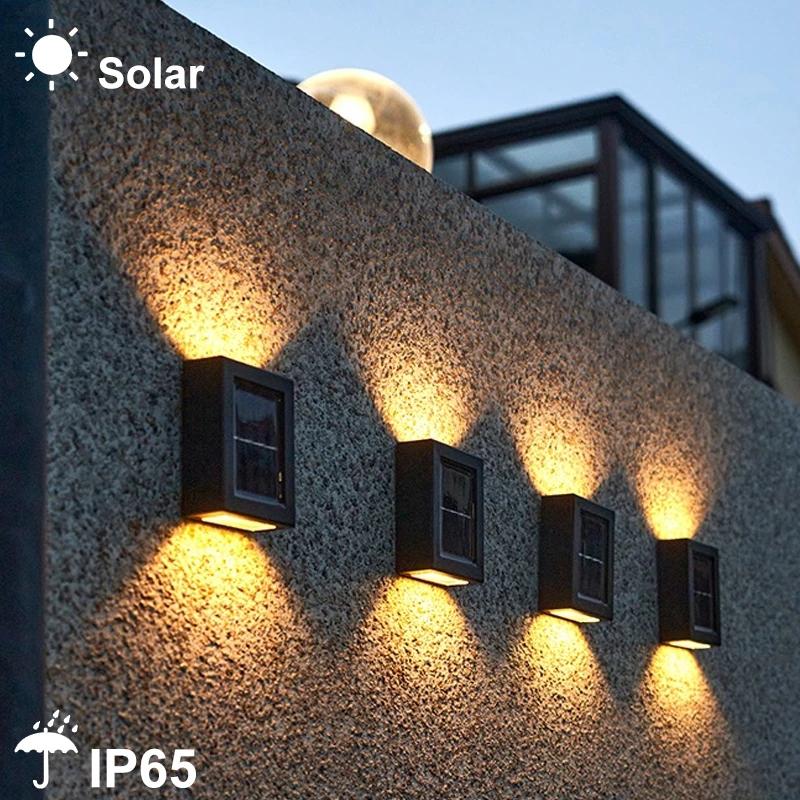 Compre 8PCS LED Lâmpada de parede solar ao ar livre impermeável para