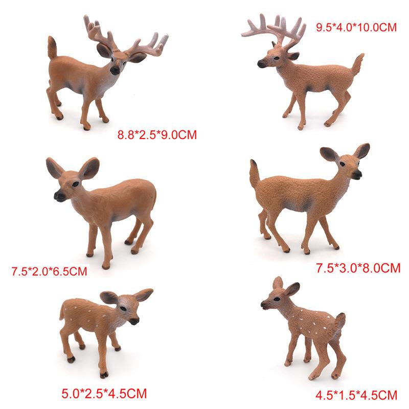 Buy Simulation Forest Animal Model Toy Figures Mini Elk Reindeer Sika
