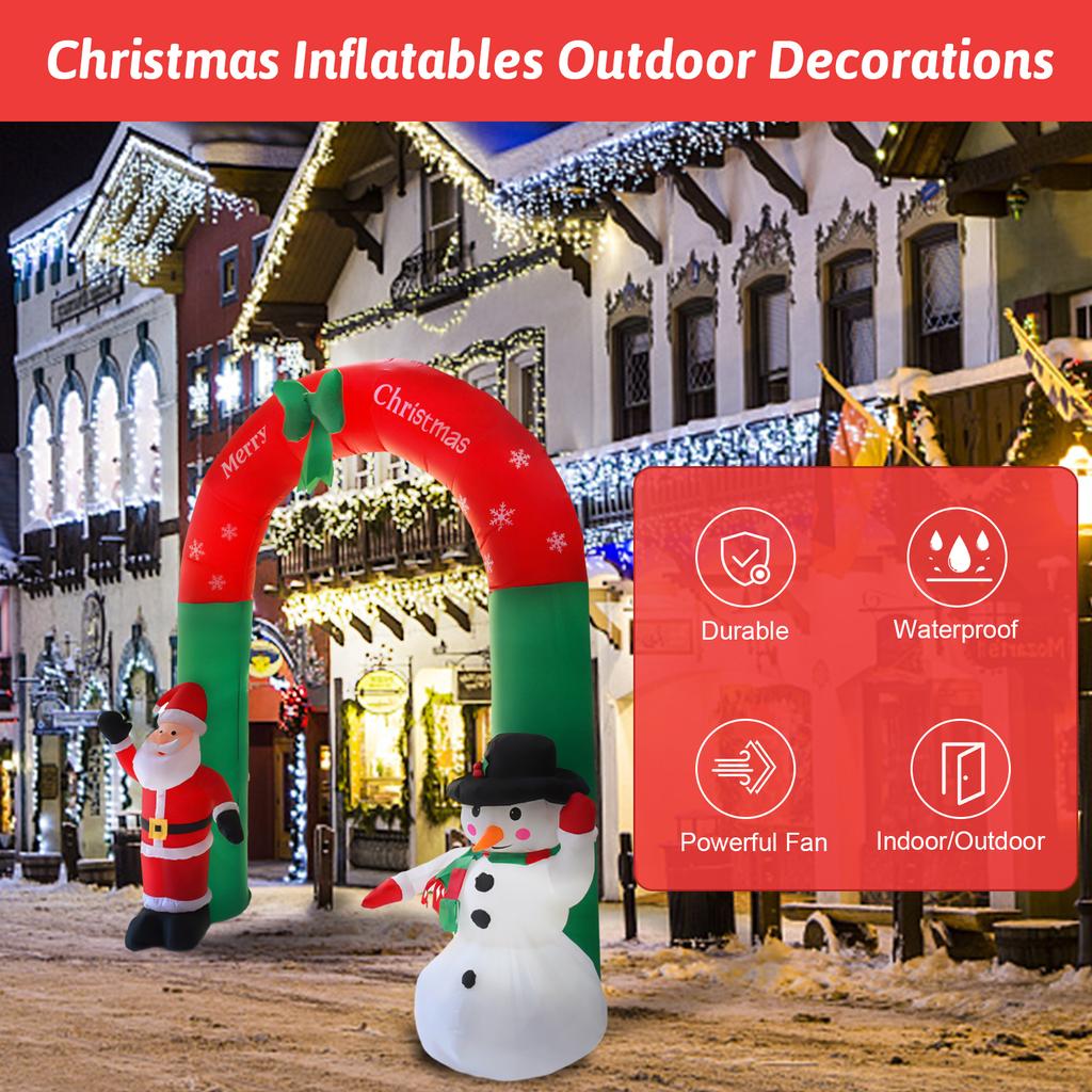 Cheap 8 FT Christmas Inflatables Archway Outdoor Decorations Waterproof