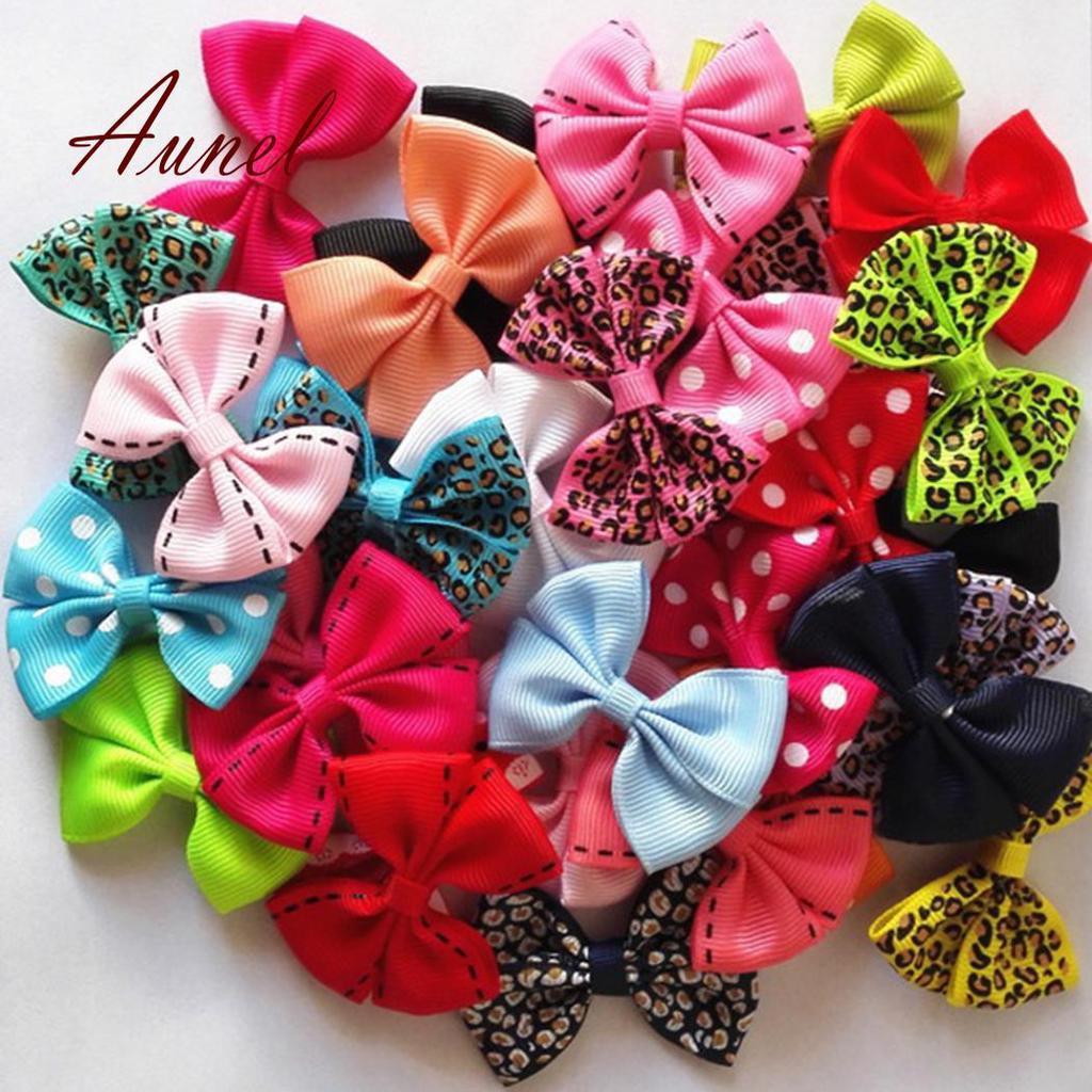 Buy 10Pcs Lovely Baby Toddler Girl Bowknot Dots Lacework Leopard Hair