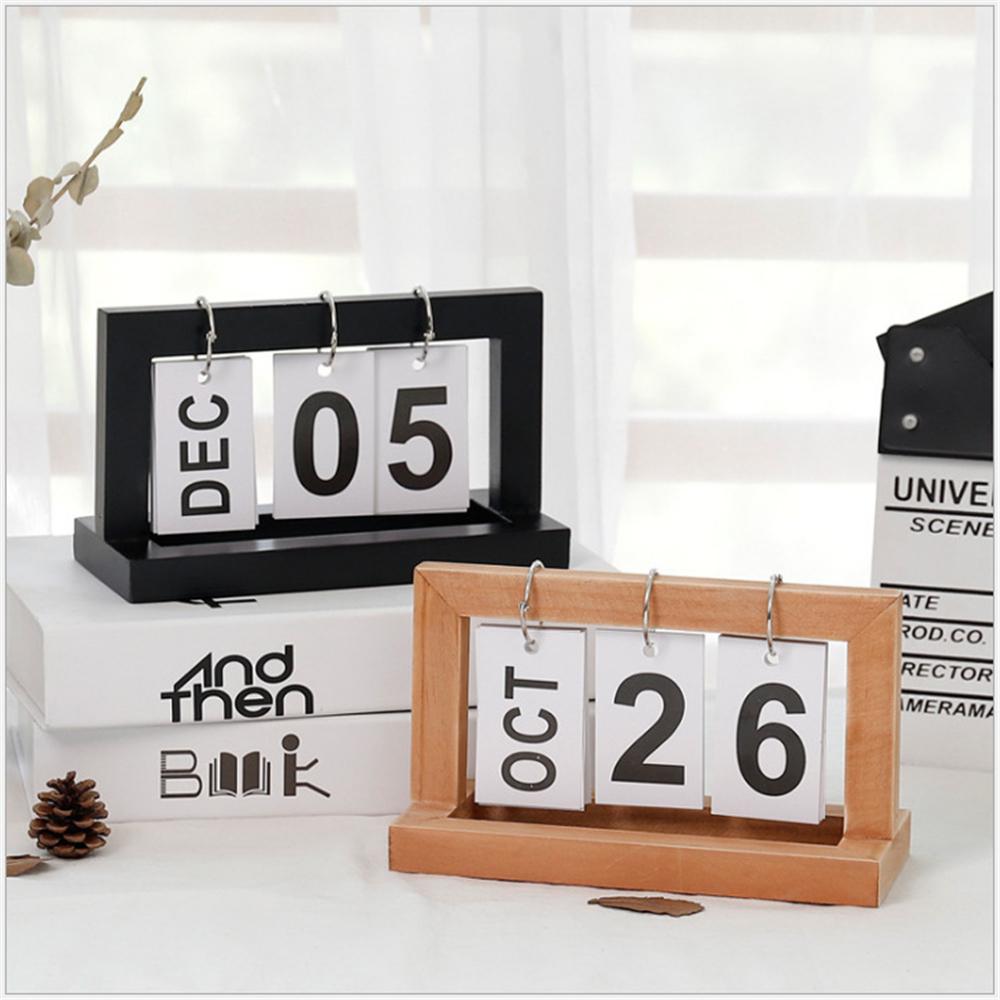 Buy Vintage Design Perpetual Calendar Wooden Home Office Desk