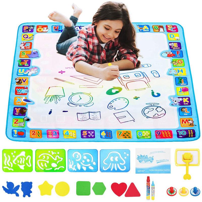 Coolplay Magic Water Drawing Mat Coloring Doodle Mat with Magic Pens Montessori Toys Painting