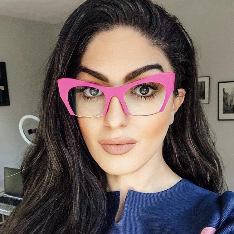 Buy Hot selling half frame women's flat lens antiblue light 2023 new