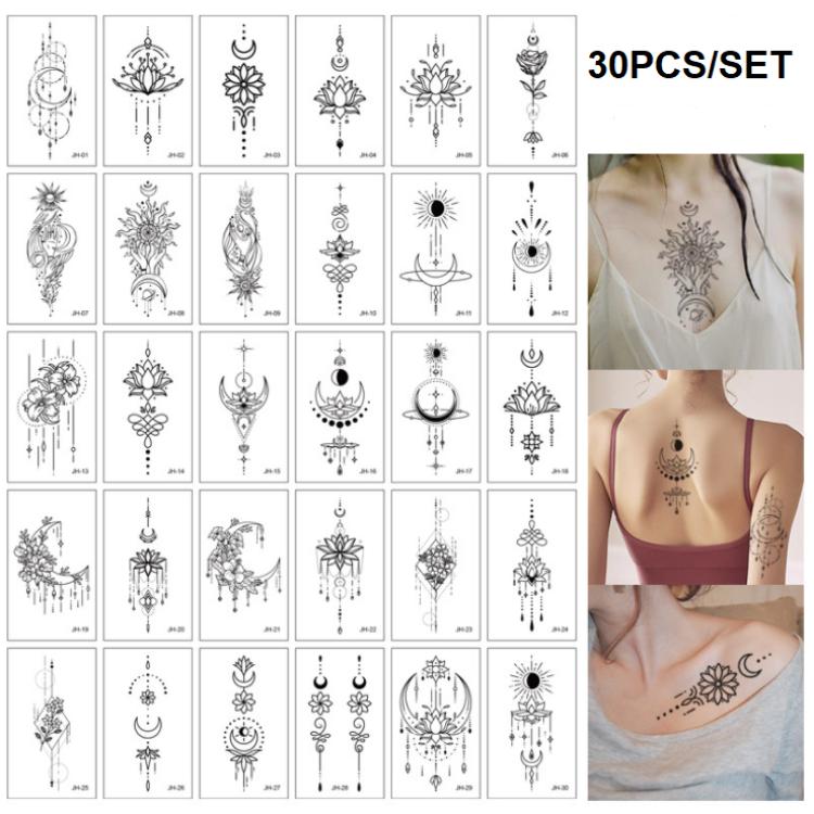 30Pcs Nero Figura Geometrica Falso Tatuaggio Adesivi Per Uomini Donne Polso Braccio Corpo Arte Impermeabile Fiore Temporaneo Tattos Sexy Tatoo Acquista In Modo Economico — Spedizione Gratuita, Recensioni Reali Con Foto — Joom 750_x_750_jpg