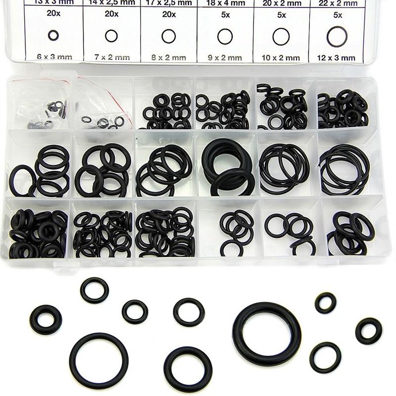 Boxed 279Pcs Black Rubber Seal O Rings Gasket Nitrile Tap Washers