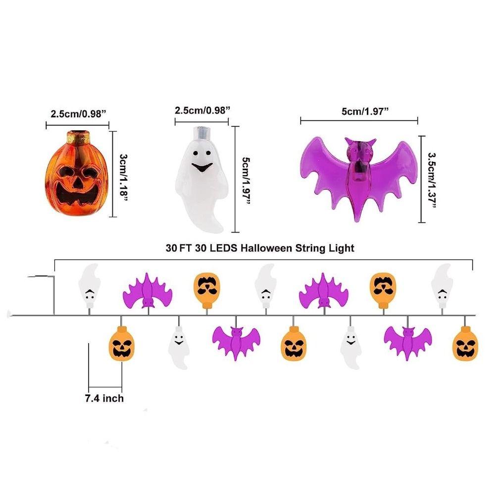 Battery Operated Pumpkin Bat Ghost Lights Halloween Decor Indoor